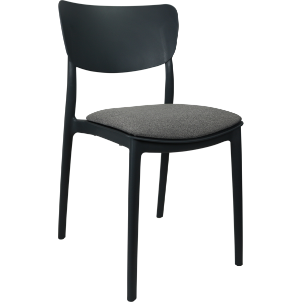 Siesta Monna Chair - Anthracite with Taupe Fabric Cushion