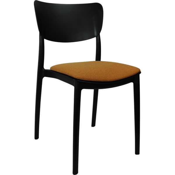 Siesta Monna Chair - Black with Orange Fabric Cushion