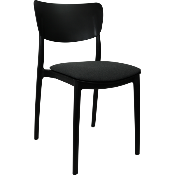 Siesta Monna Chair - Black with Anthracite Fabric Cushion