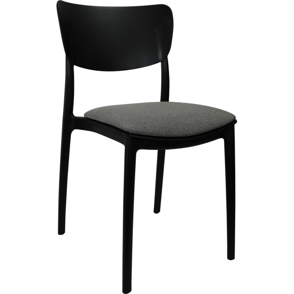 Siesta Monna Chair - Black with Taupe Fabric Cushion