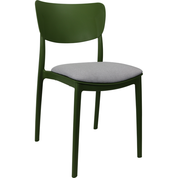 Siesta Monna Chair - Olive Green with Light Grey Fabric Cushion