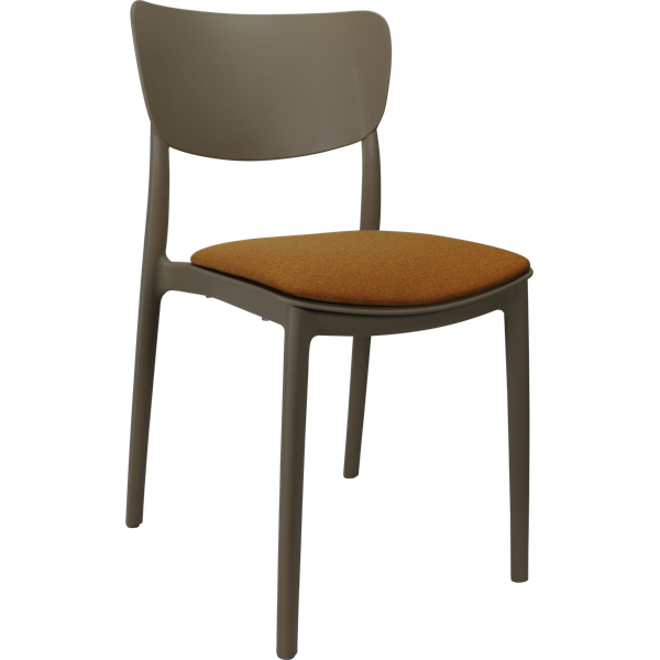 Siesta Monna Chair - Taupe with Orange Fabric Cushion