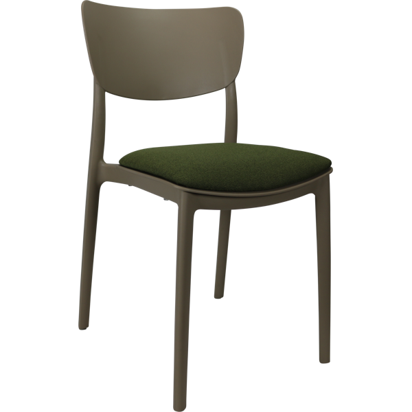 Siesta Monna Chair - Taupe with Olive Green Fabric Cushion