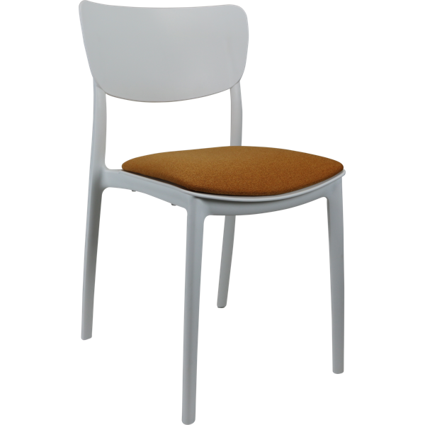 Siesta Monna Chair - White with Orange Fabric Cushion