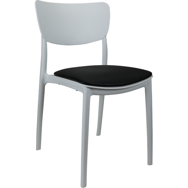 Siesta Monna Chair - White with Black Vinyl Cushion