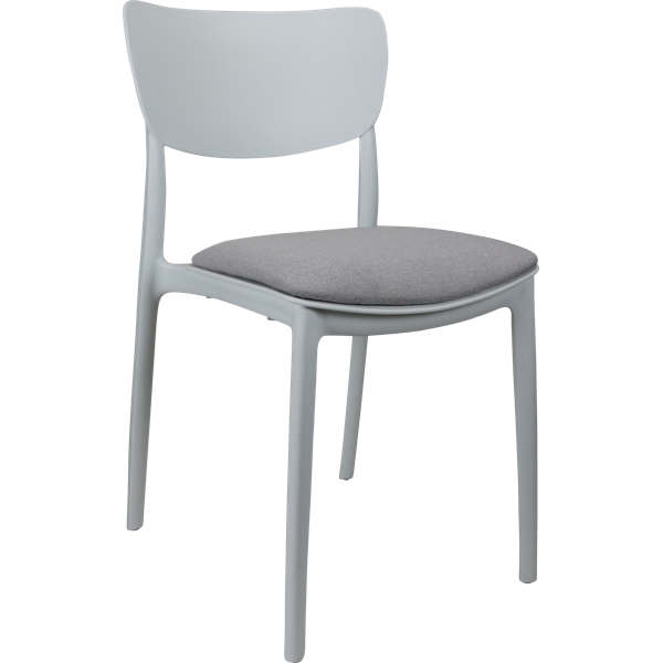Siesta Monna Chair - White with Taupe Fabric Cushion