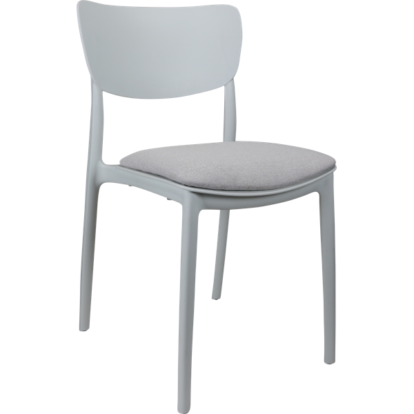 Siesta Monna Chair - White with Light Grey Fabric Cushion