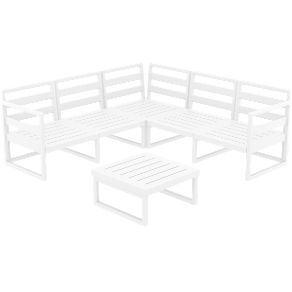 Siesta Mykonos Lounge Corner Set - White - No cushions