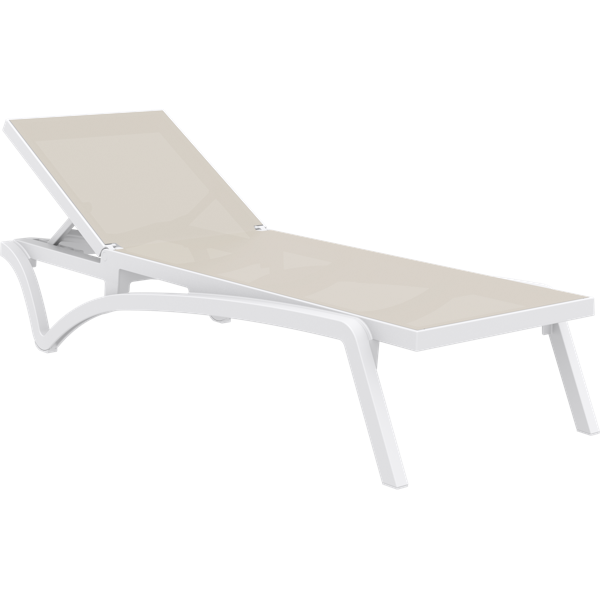 Siesta Pacific Sun Lounger - White/Taupe