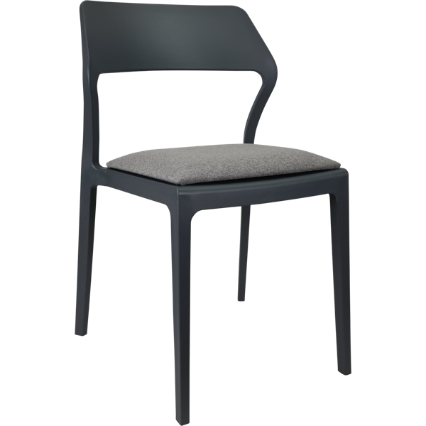 Siesta Snow Chair - Anthracite with Taupe Fabric Cushion