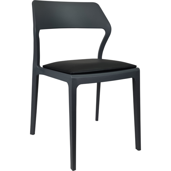 Siesta Snow Chair - Anthracite with Black Vinyl Cushion