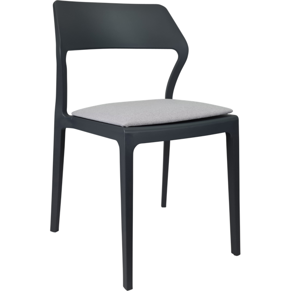 Siesta Snow Chair - Anthracite with Light Grey Fabric Cushion