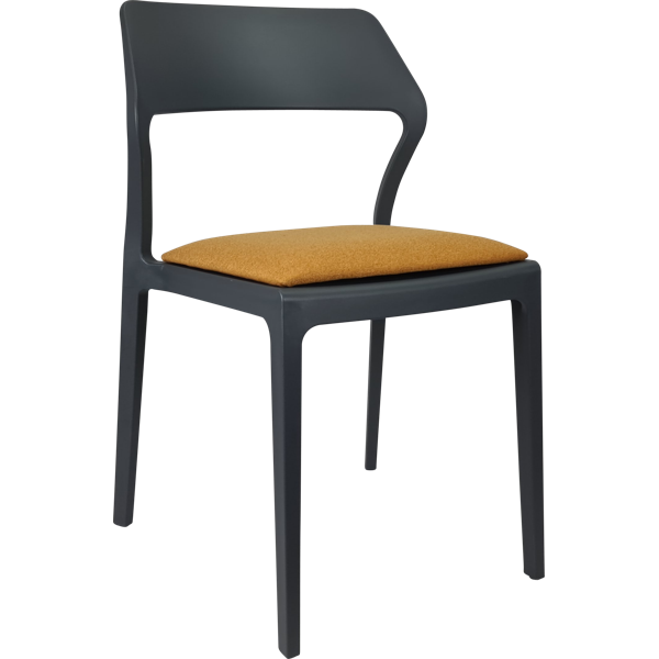 Siesta Snow Chair - Anthracite with Orange Fabric Cushion