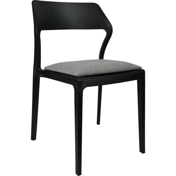 Siesta Snow Chair - Black with Taupe Fabric Cushion