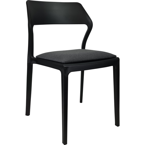 Siesta Snow Chair - Black with Anthracite Fabric Cushion