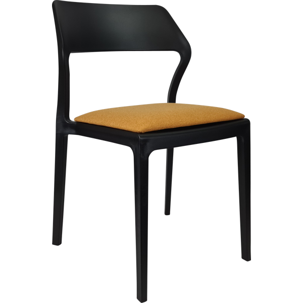 Siesta Snow Chair - Black with Orange Fabric Cushion