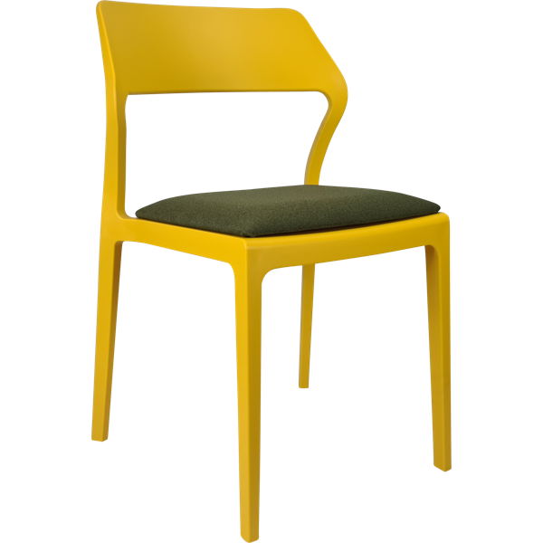Siesta Snow Chair - Mango with Olive Green Fabric Cushion