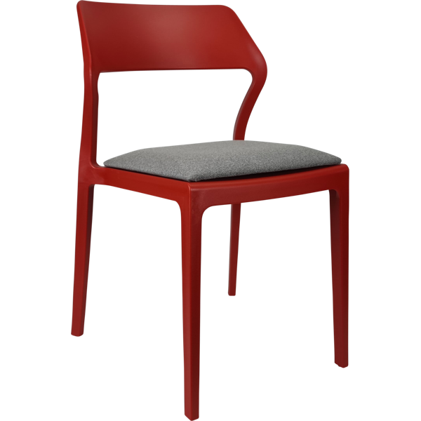 Siesta Snow Chair - Red with Taupe Fabric Cushion