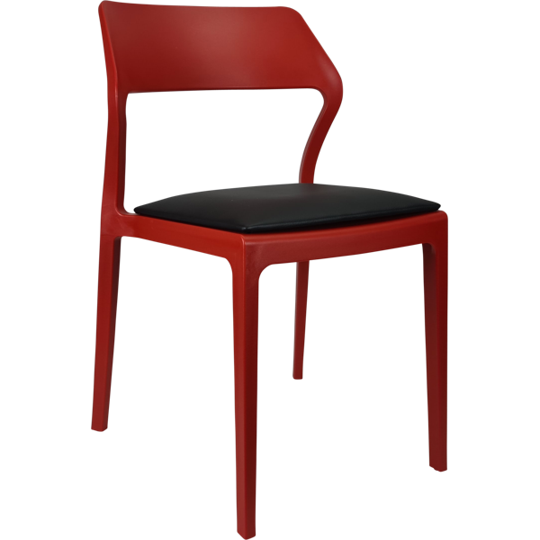Siesta Snow Chair - Red with Black Vinyl Cushion