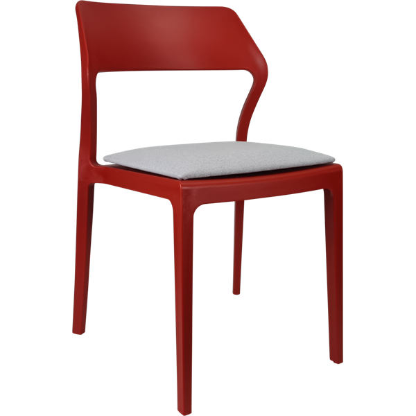 Siesta Snow Chair - Red with Light Grey Fabric Cushion