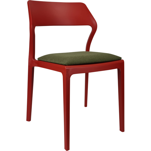 Siesta Snow Chair - Red with Olive Green Fabric Cushion