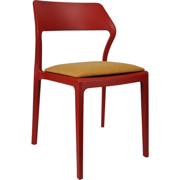 Siesta Snow Chair - Red with Orange Fabric Cushion