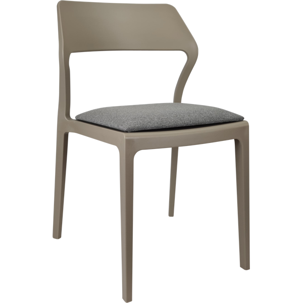 Siesta Snow Chair - Taupe with Taupe Fabric Cushion