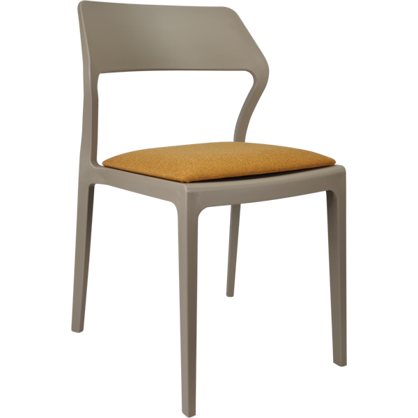 Siesta Snow Chair - Taupe with Orange Fabric Cushion