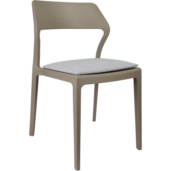 Siesta Snow Chair - Taupe with Light Grey Fabric Cushion