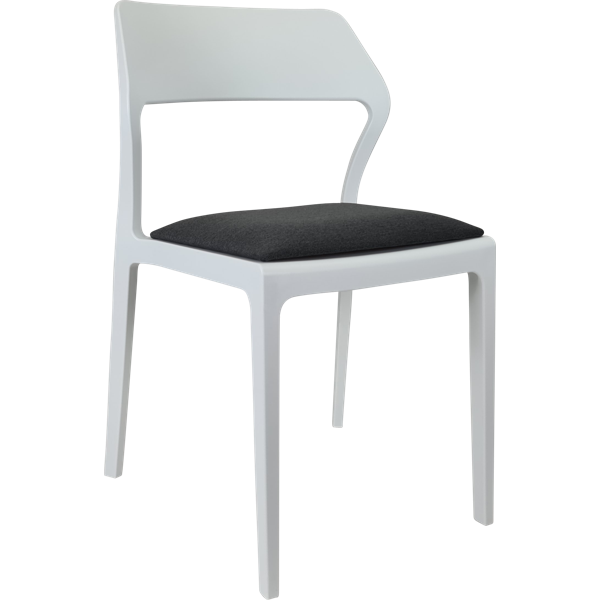 Siesta Snow Chair - White with Anthracite Fabric Cushion