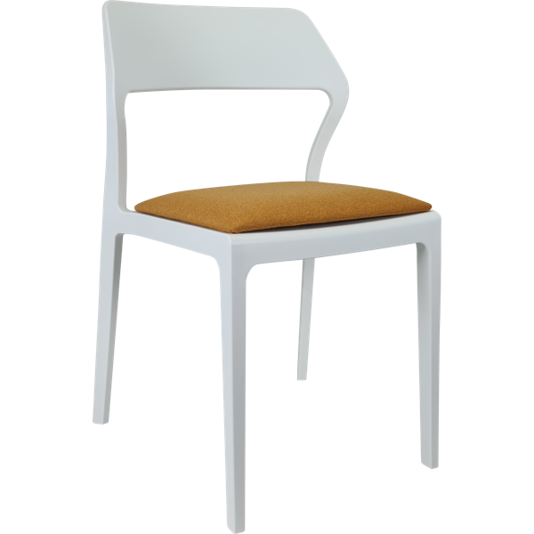 Siesta Snow Chair - White with Orange Fabric Cushion