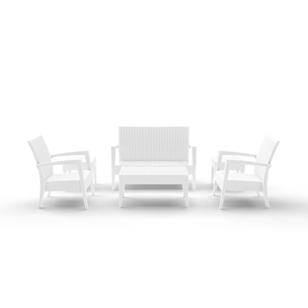 Siesta Miami (Tequila) Lounge Set - White - No cushions