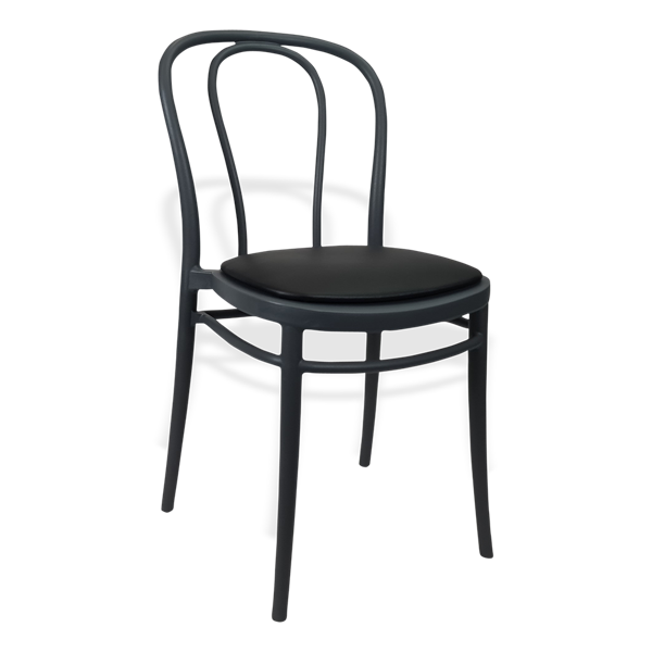 Siesta Victor Chair - Anthracite with Black Vinyl Cushion
