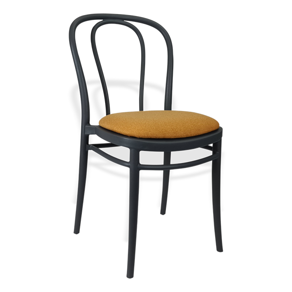Siesta Victor Chair - Anthracite with Orange Fabric Cushion