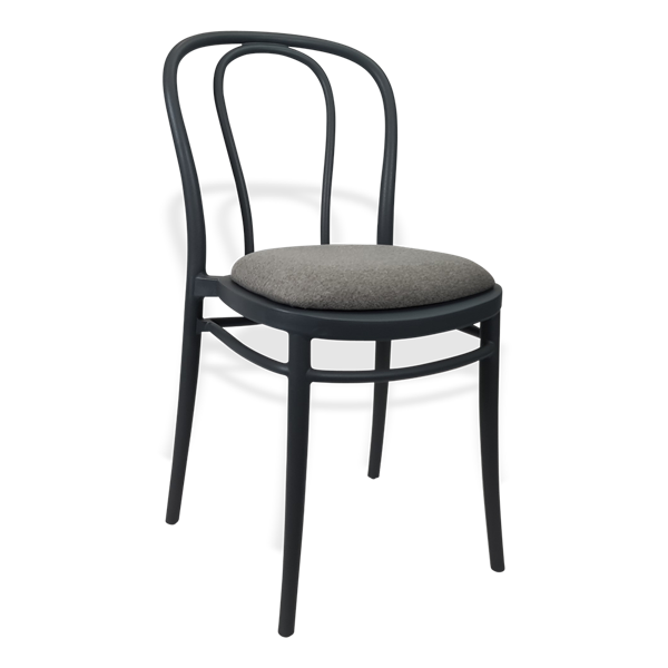 Siesta Victor Chair - Anthracite with Taupe Fabric Cushion