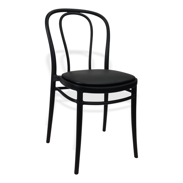 Siesta Victor Chair - Black with Black Vinyl Cushion