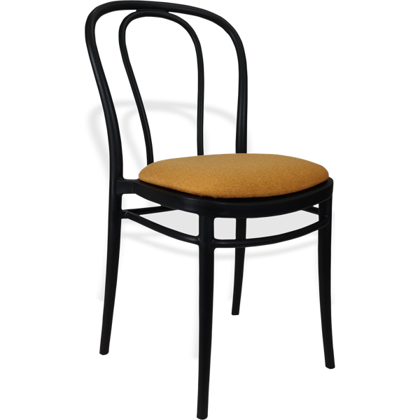 Siesta Victor Chair - Black with Orange Fabric Cushion