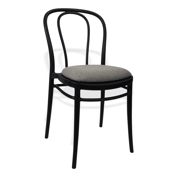 Siesta Victor Chair - Black with Taupe Fabric Cushion