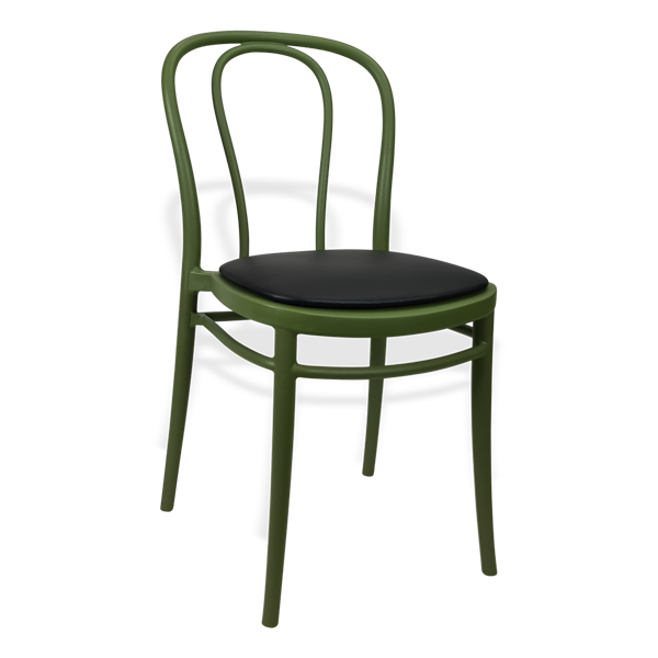 Siesta Victor Chair - Olive Green with Black Vinyl Cushion