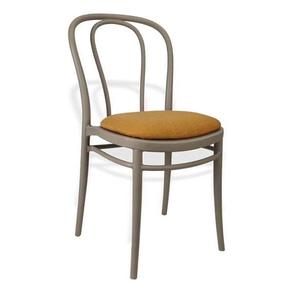 Siesta Victor Chair - Taupe with Orange Fabric Cushion