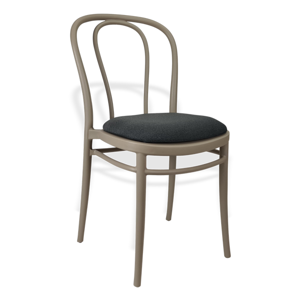 Siesta Victor Chair - Taupe with Black Vinyl Cushion