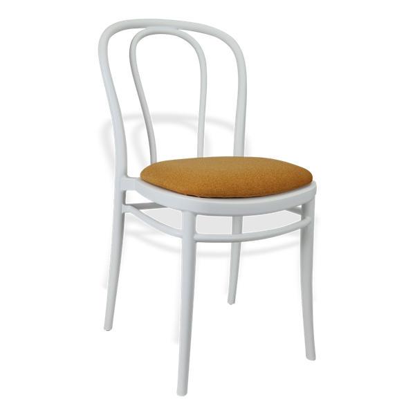 Siesta Victor Chair - White with Orange Fabric Cushion