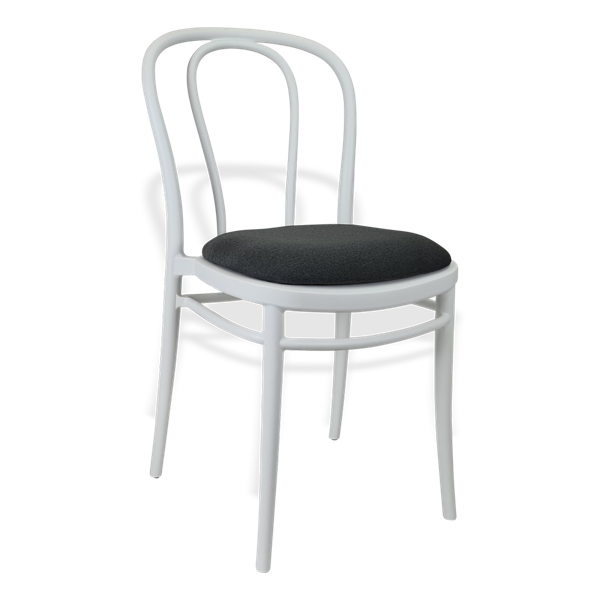 Siesta Victor Chair - White with Anthracite Fabric Cushion
