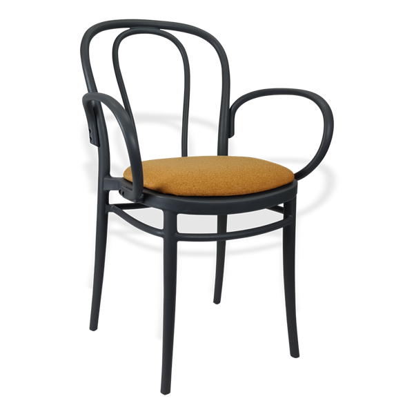 Siesta Victor XL Chair - Anthracite with Orange Fabric Cushion