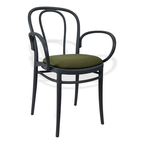 Siesta Victor XL Chair - Anthracite with Olive Green Fabric Cushion