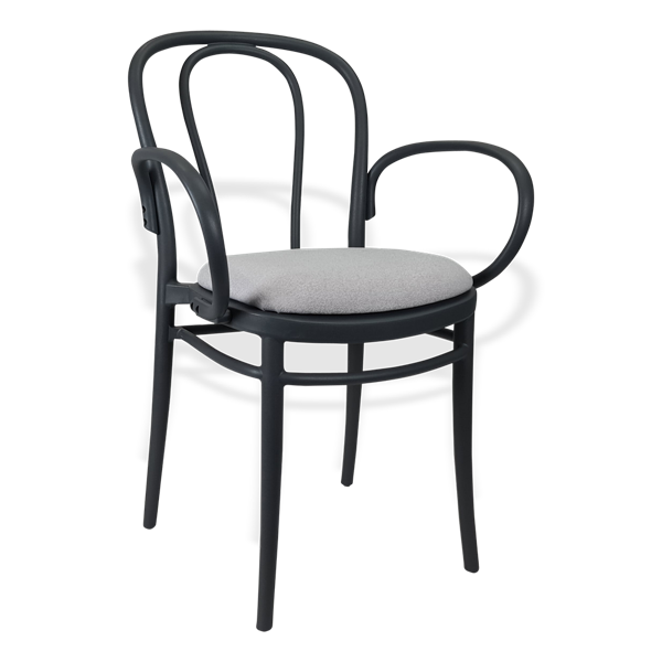 Siesta Victor XL Chair - Anthracite with Light Grey Fabric Cushion