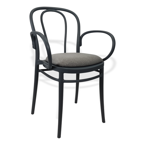 Siesta Victor XL Chair - Anthracite with Taupe Fabric Cushion