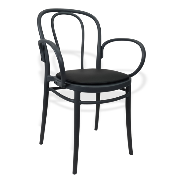 Siesta Victor XL Chair - Anthracite with Black Vinyl Cushion