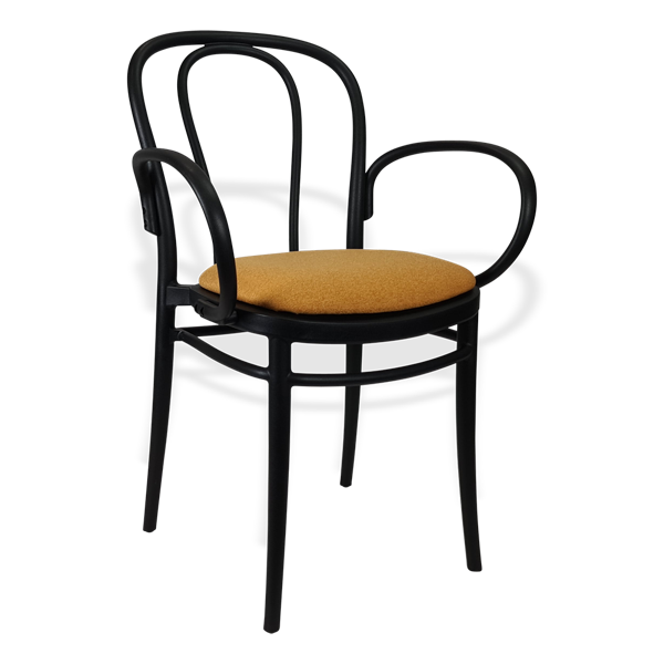 Siesta Victor XL Chair - Black with Orange Fabric Cushion