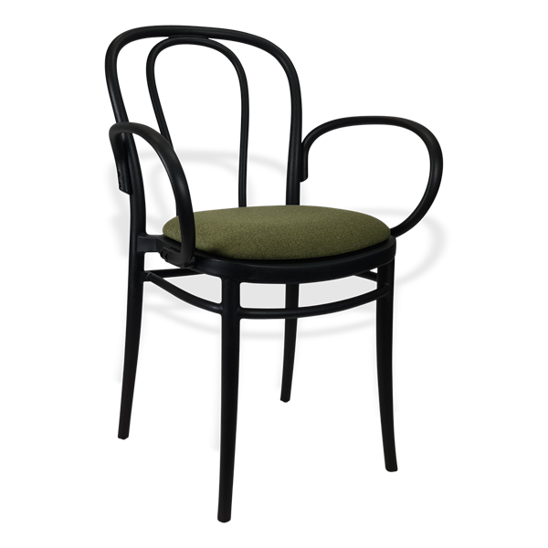 Siesta Victor XL Chair - Black with Olive Green Fabric Cushion